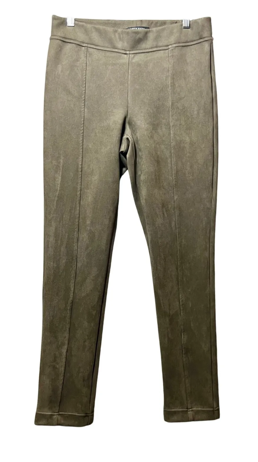 Andrew Marc Brown Faux Suede Leggings Womens Medium Pull On Stretch Skinny Pants - Image 1