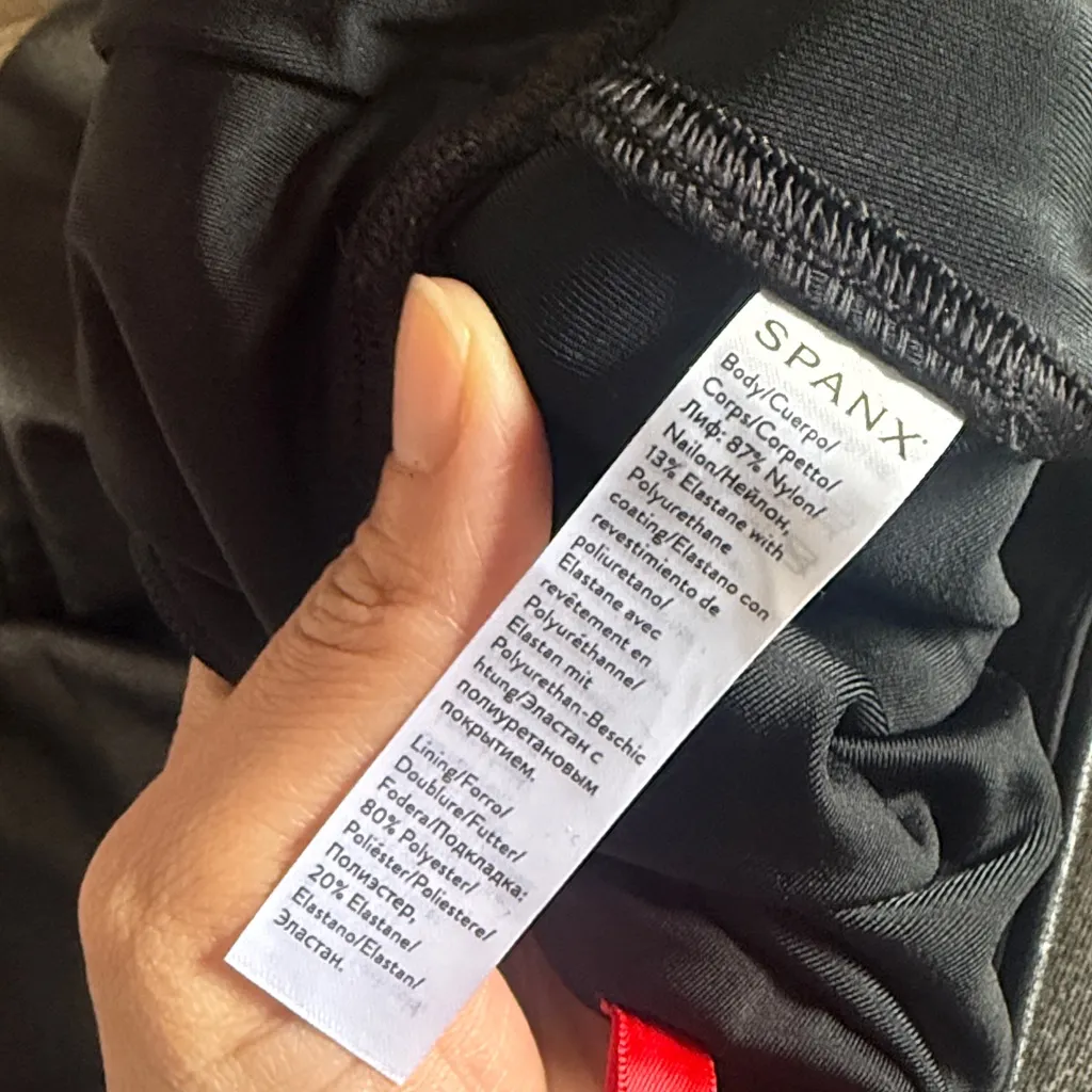 Black Faux Leather Quilted Leggings Large Moto High rise - Image 7