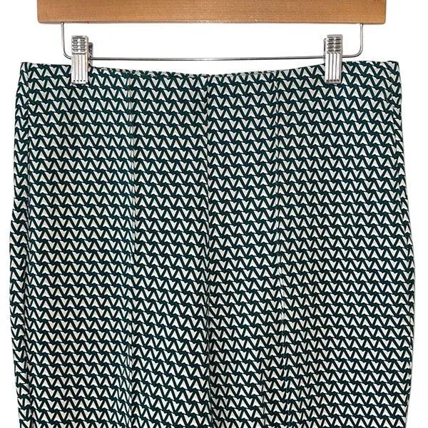JL Jules & Leopold Womens Geo Kick Flare Pull-on Pants Green White Medium NWT - Image 2