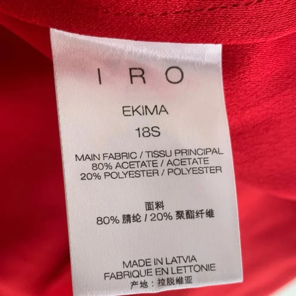 Iro Ekima Asymmetrical Poppy Red Dress Sz 34 US 2 - Image 5