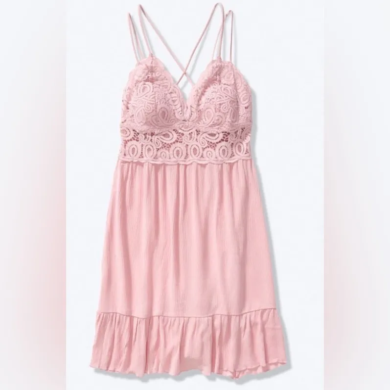 Victoria Secret Pink Blush Crochet Lace Dress - Image 2