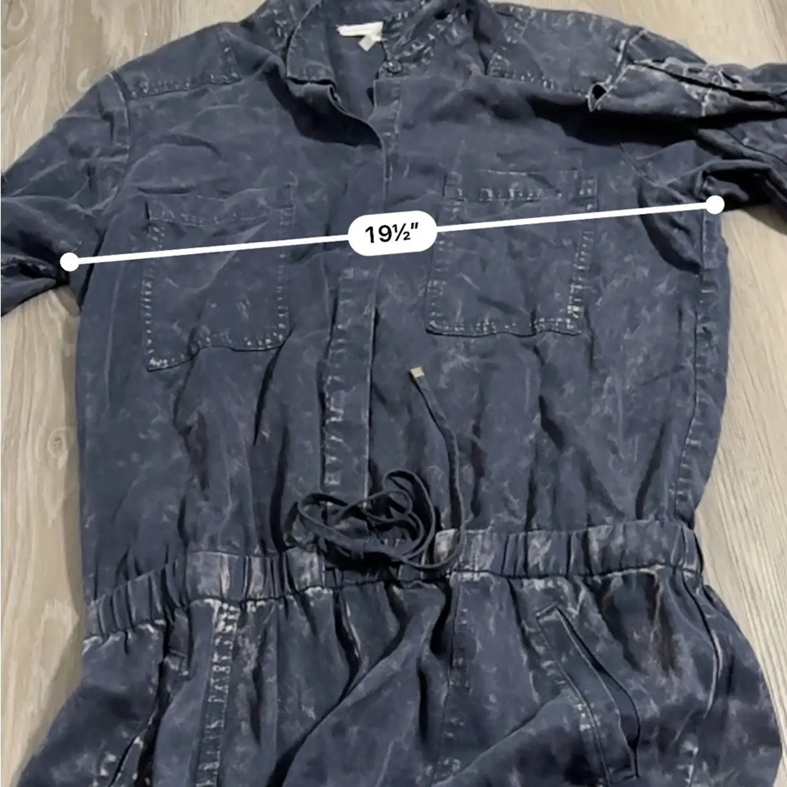 Young Fabulous & Broke Everest Twill Navy Blue Long Sleeve Tie‎ Front Jumpsuit L - Image 11