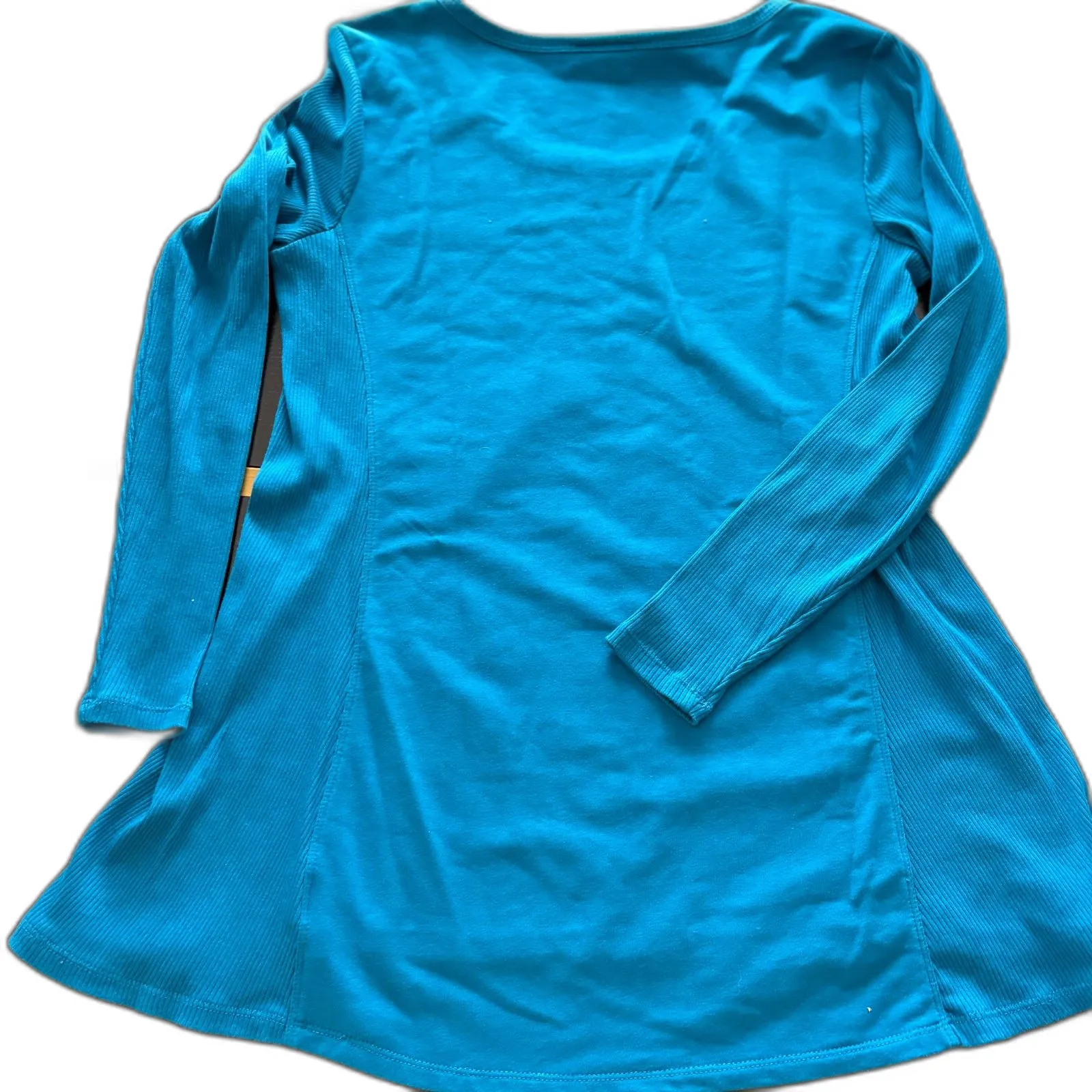 Style & Co Long Sleeve Tunic with Beaded Front Size Medium Blue EUC - Image 4