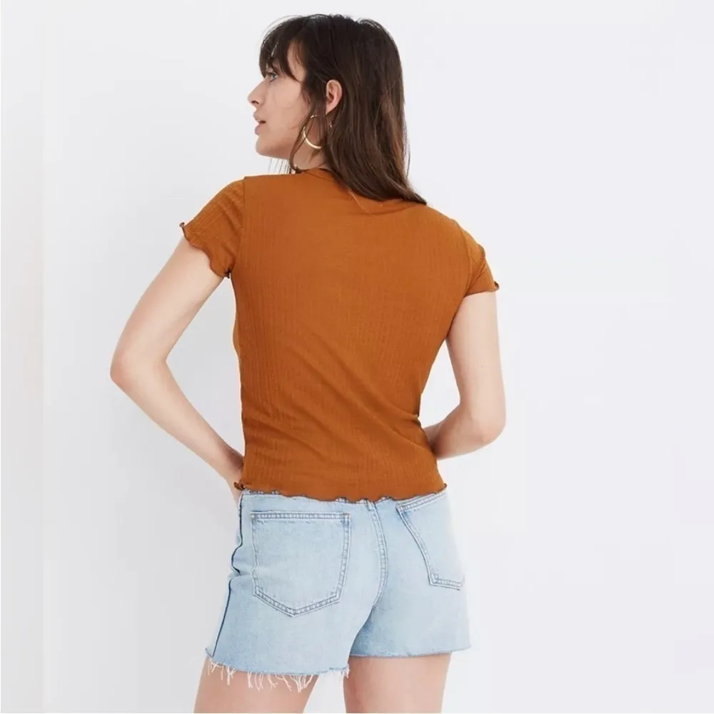 Madewell Sheer Summer Baby Tee Key Lime Green Short Sleeve Tee Size L - Image 4