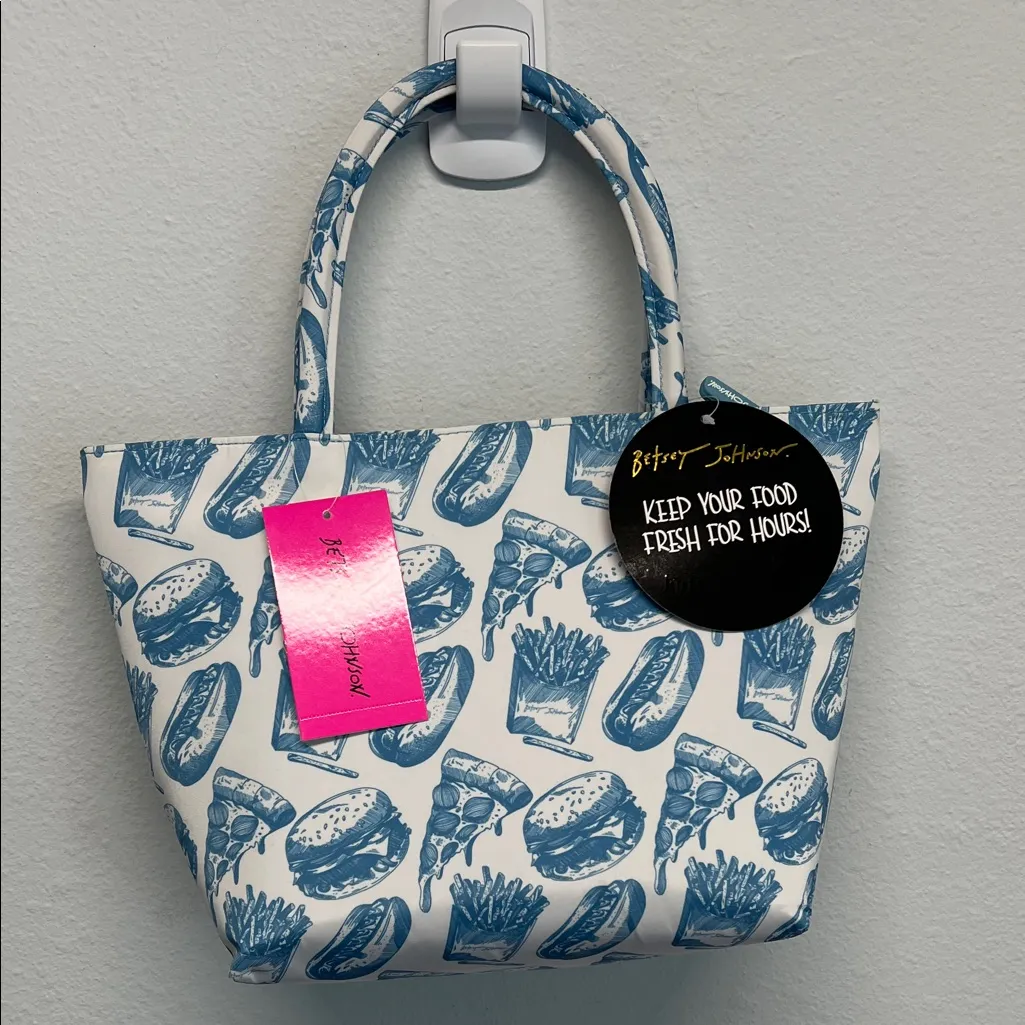 Betsey Johnson | Blue & White Food Lunch Bag - Image 5