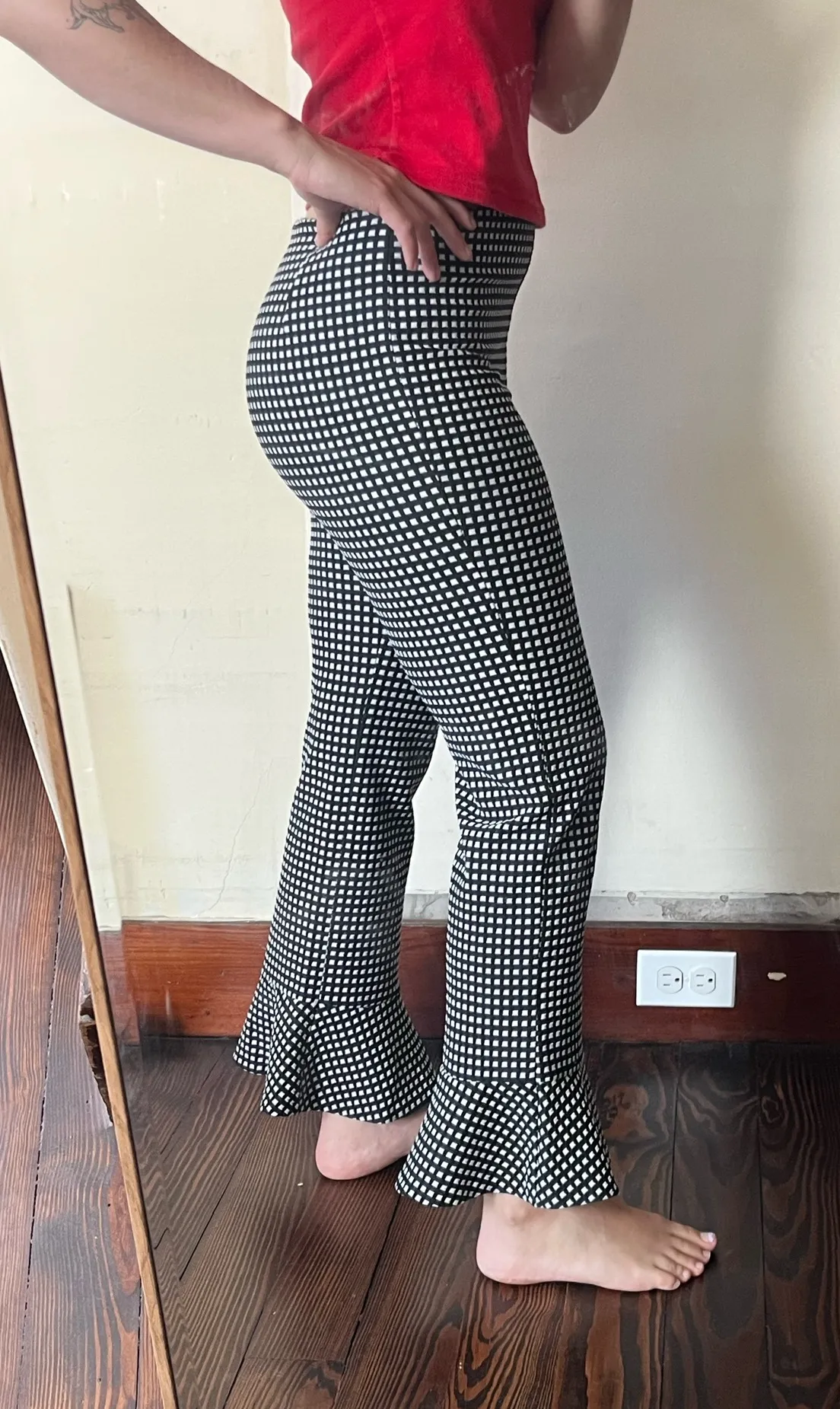 Lord and Taylor Gingham Checkered Print Pant  - Image 4