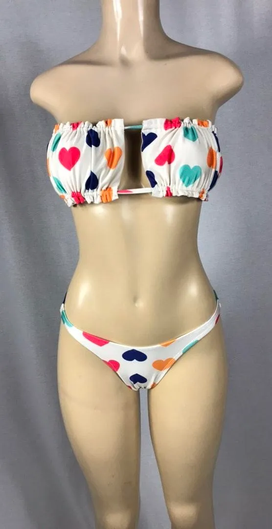 Zuliana Heart ❤️ Strapless Top Bikini Set  - Image 2