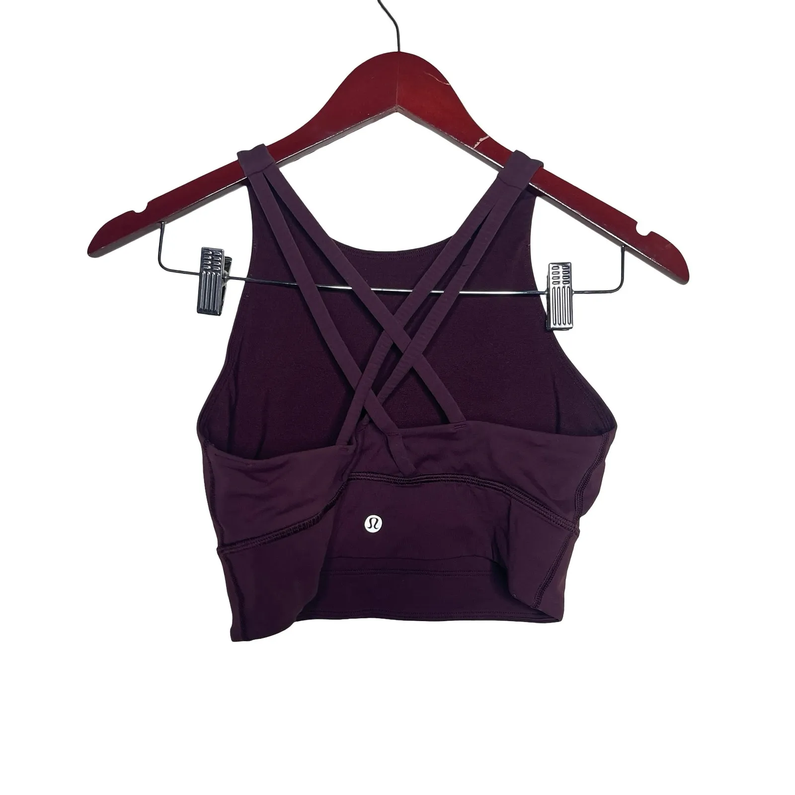 Lululemon high neck long line energy bra lunar new year burgundy sz 8 - Image 2