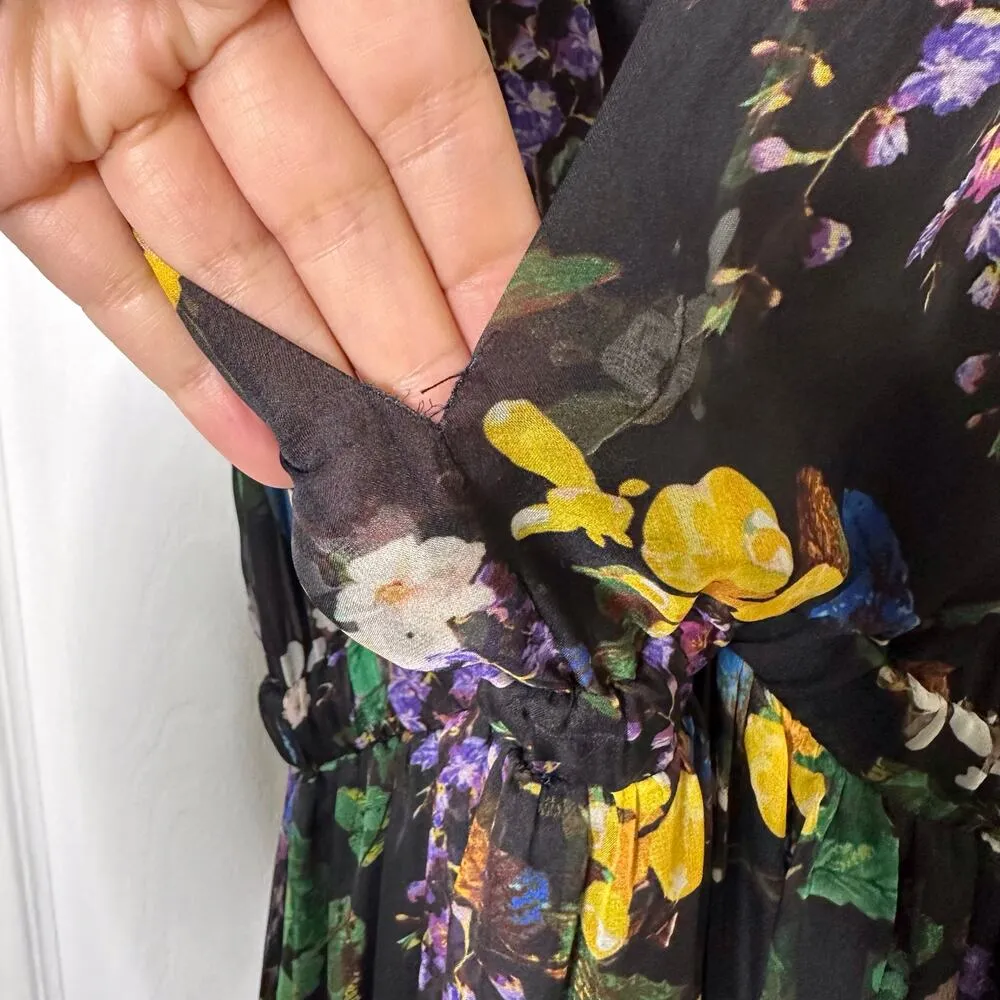 Eywasouls Size XS/S Malibu Event‎ Black Vintage Abroad Maxi Black Floral Print - Image 9