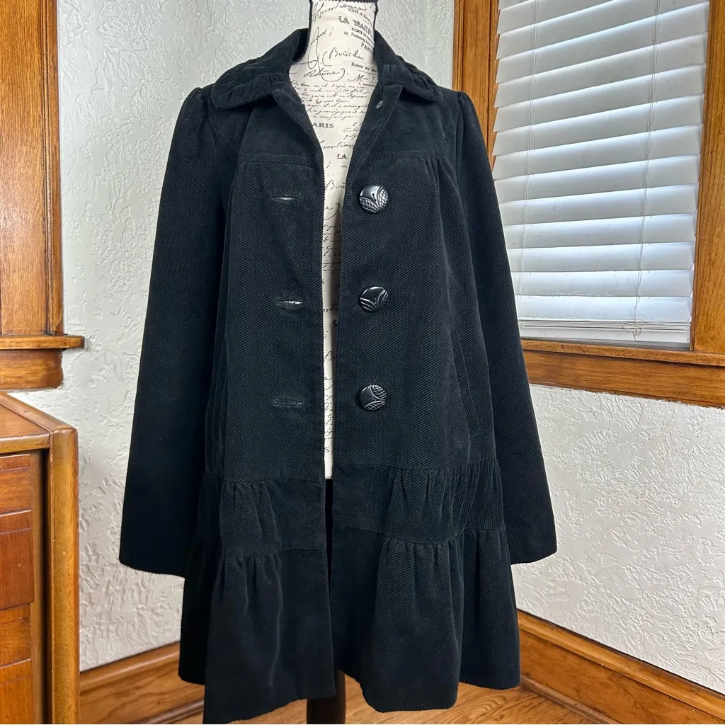 ANTHROPOLOGIE ELEVENSES Corduroy Tiered Swing Peacoat  Size 8 - Image 3