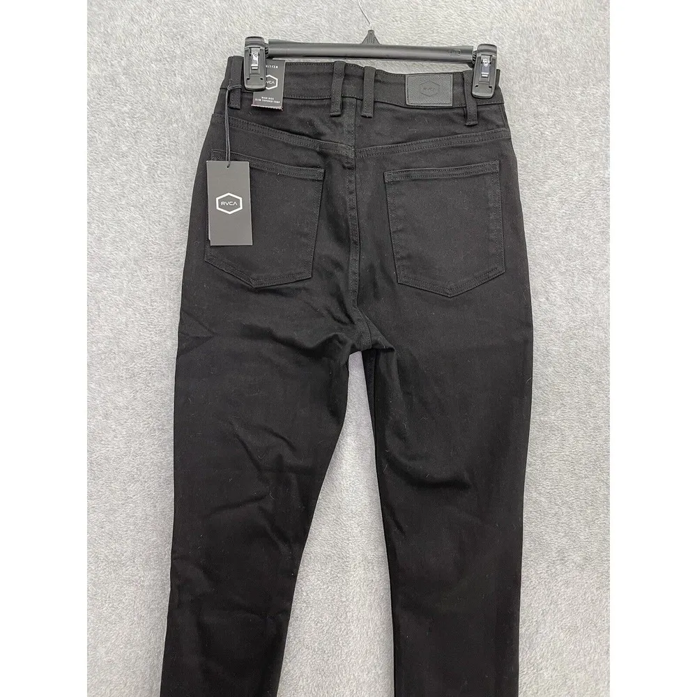 RVCA Women's Black Denim Jeans Size 27 High Rise Slim Tapered Crop Smitten - Image 8