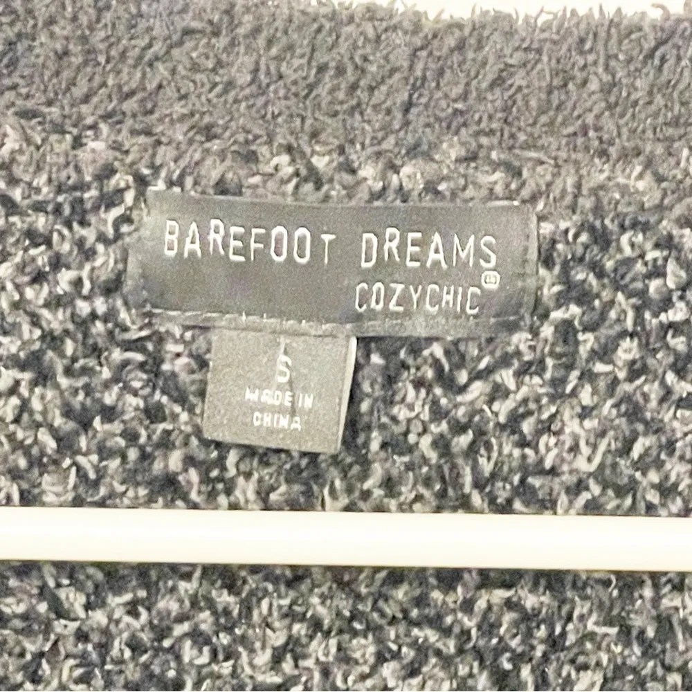 Barefoot Dreams Cozychic Small Sweater Black Gray Seaside Crew-Neck - Image 3