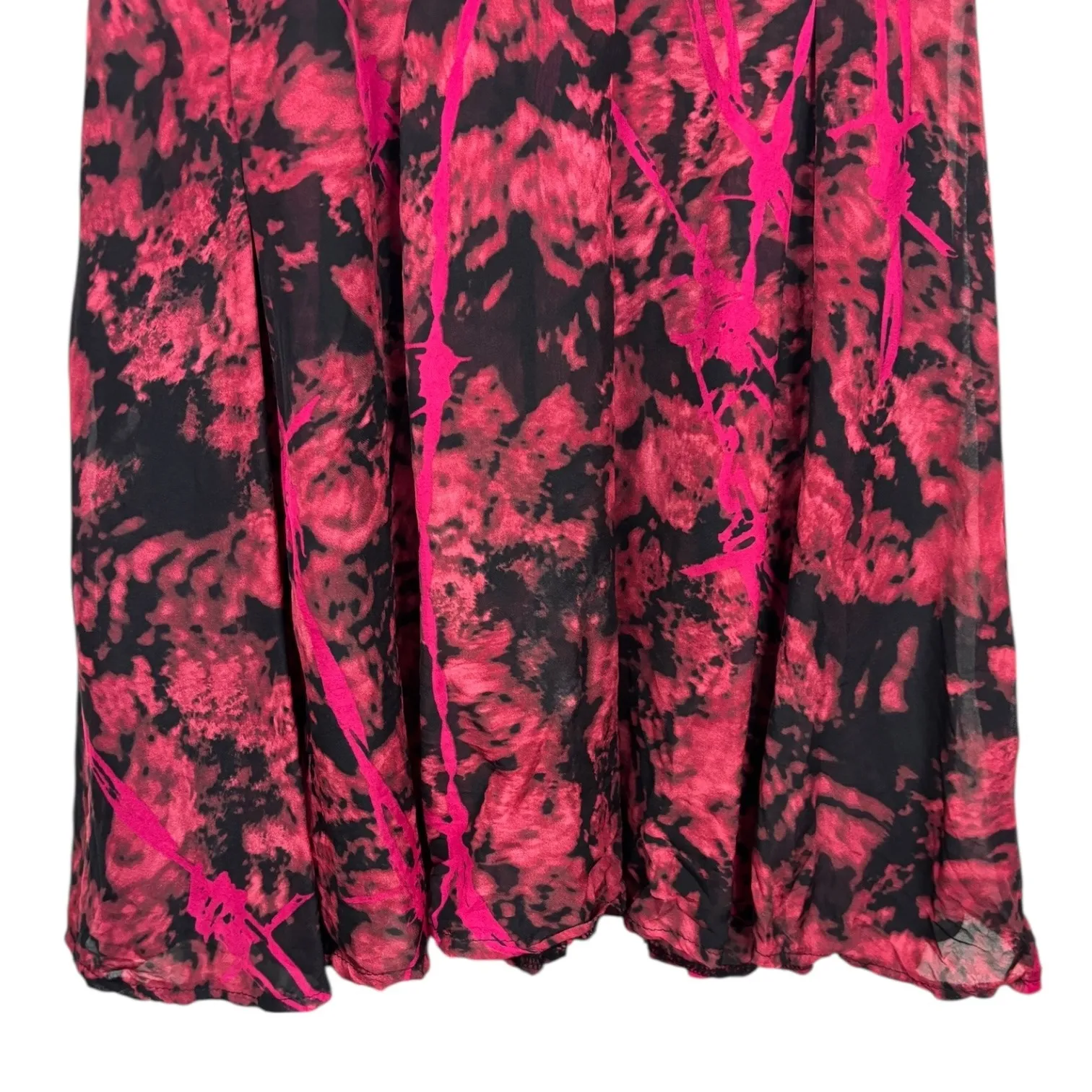 Bebe Black Pink Floral Print A Line Dress Women's Size Small Sleeveless - Image 6