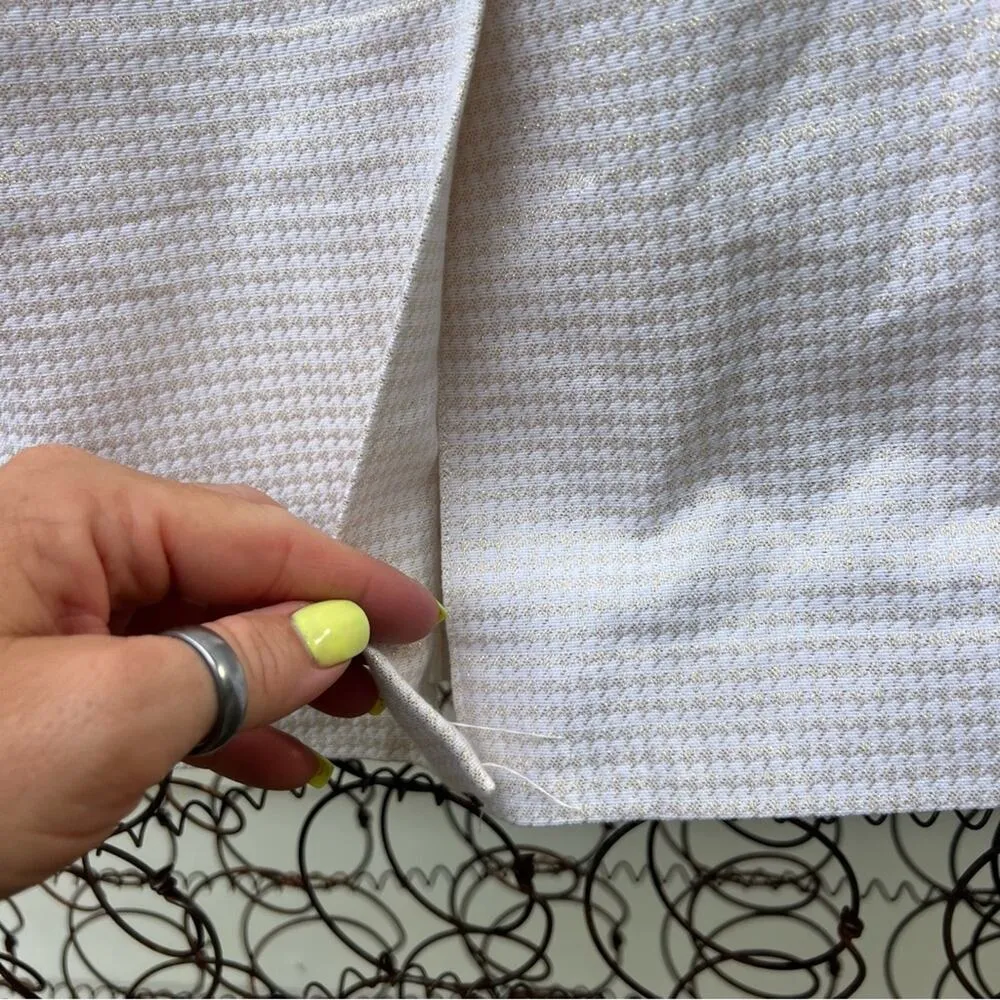 Calvin Klein cream gold metallic houndstooth pencil skirt NWT Size 12 - Image 6