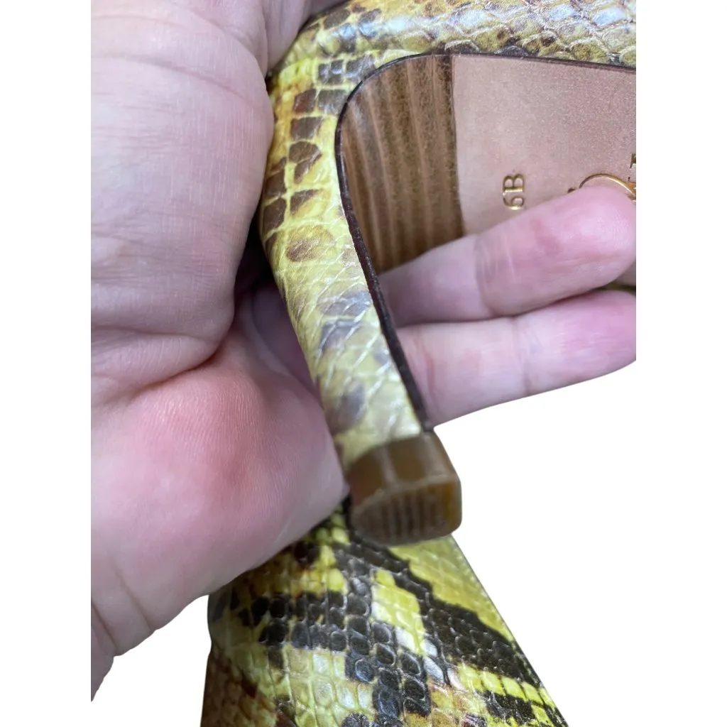 Cole Haan Womans Brown Green Snake Print Leather 3.5" Heels Sz 6B SKU 9212 - Image 13