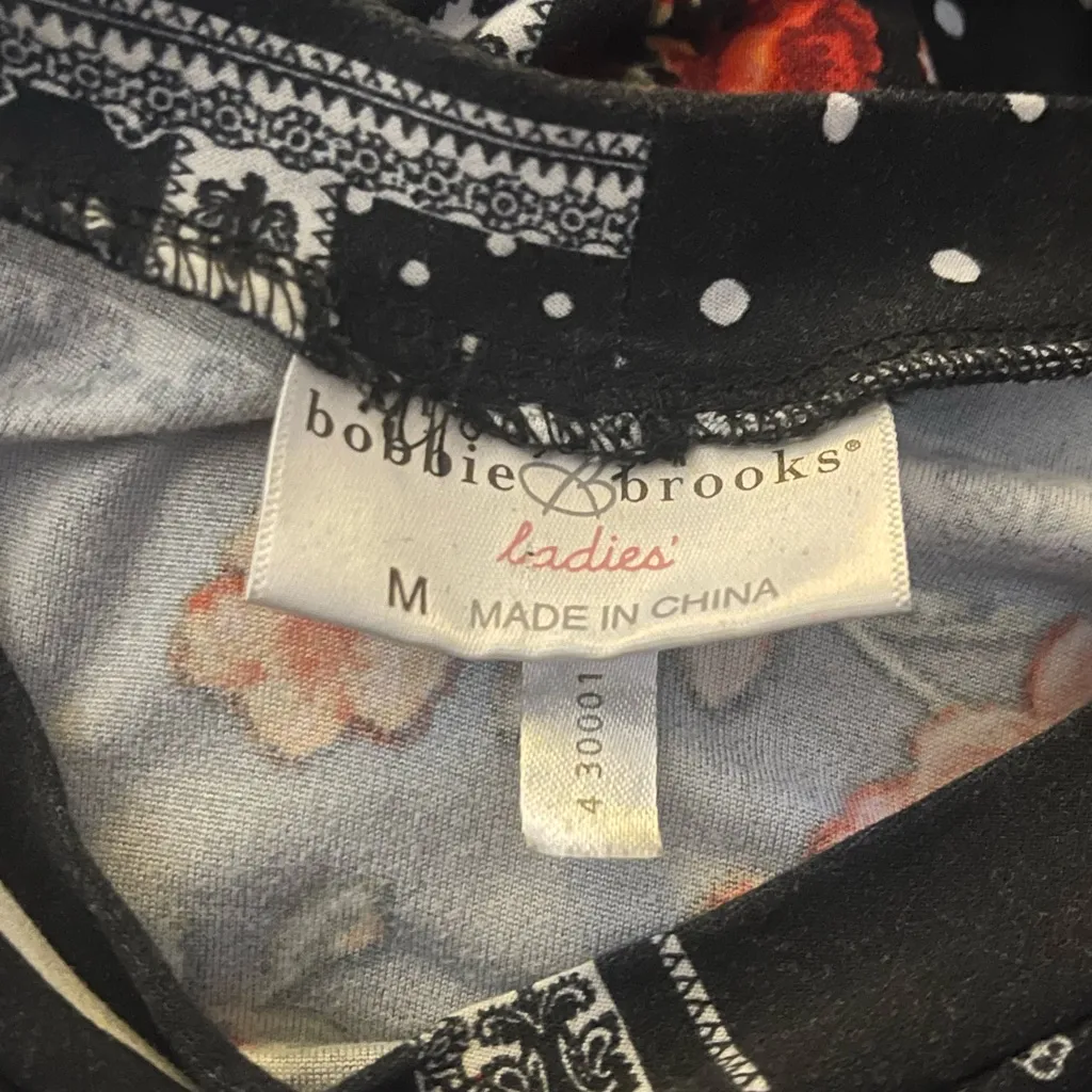 Bobbie Brooks Patchwork Dress Multi Floral Geometric Polyester blend womans Med - Image 5