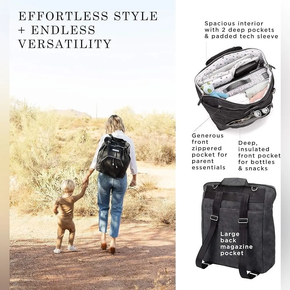 Petunia Pickle Bottom Cinch Convertible Backpack Baby Diaper Bag Spacious NWT Gray - Image 2