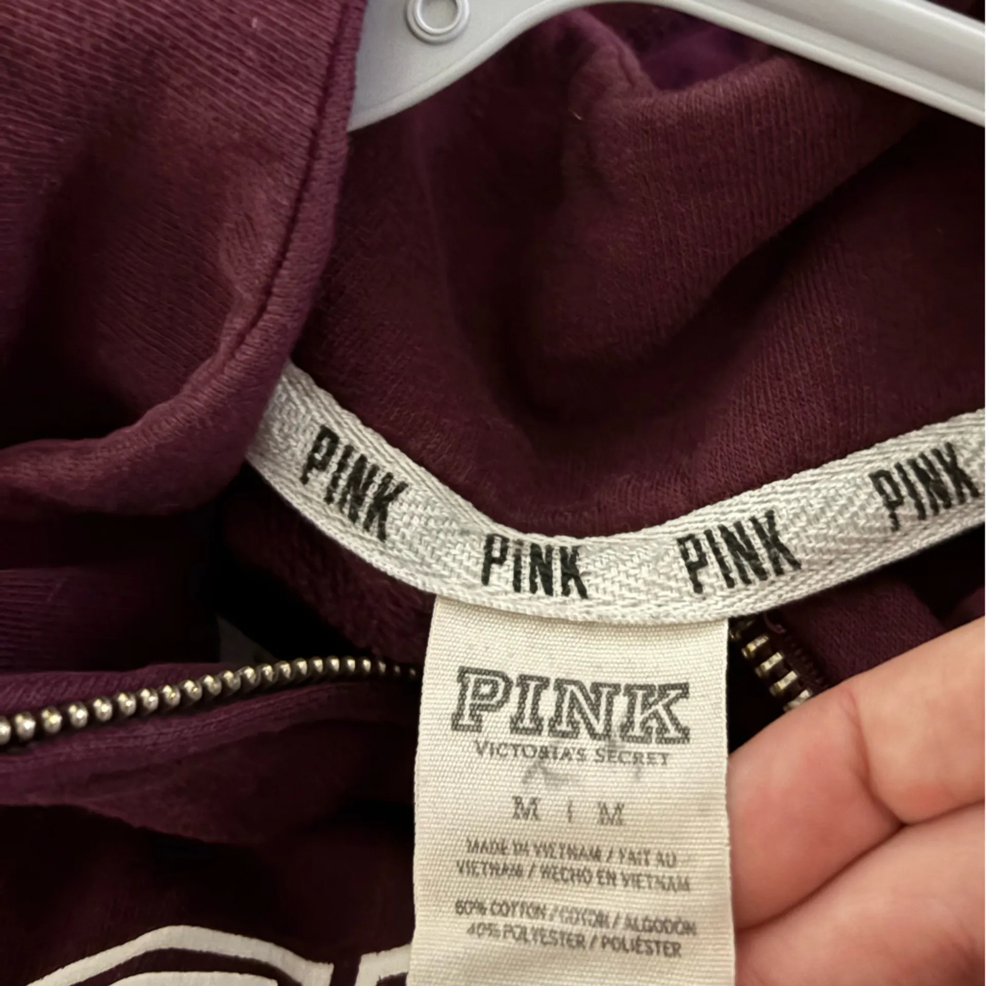 Vintage Victoria's Secret PINK Half-Zip Hoodie Size Medium - Image 5