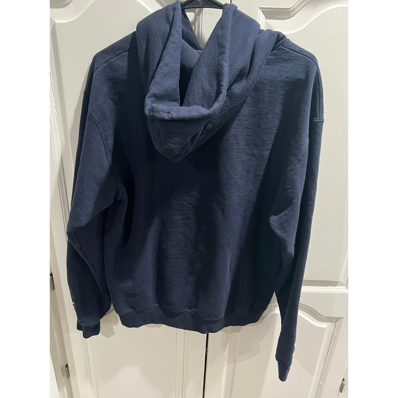 Champion KU Jayhawks Hoodie Women’s M Blue 1941 Logo Kansas Pullover Sweatshir - Image 4