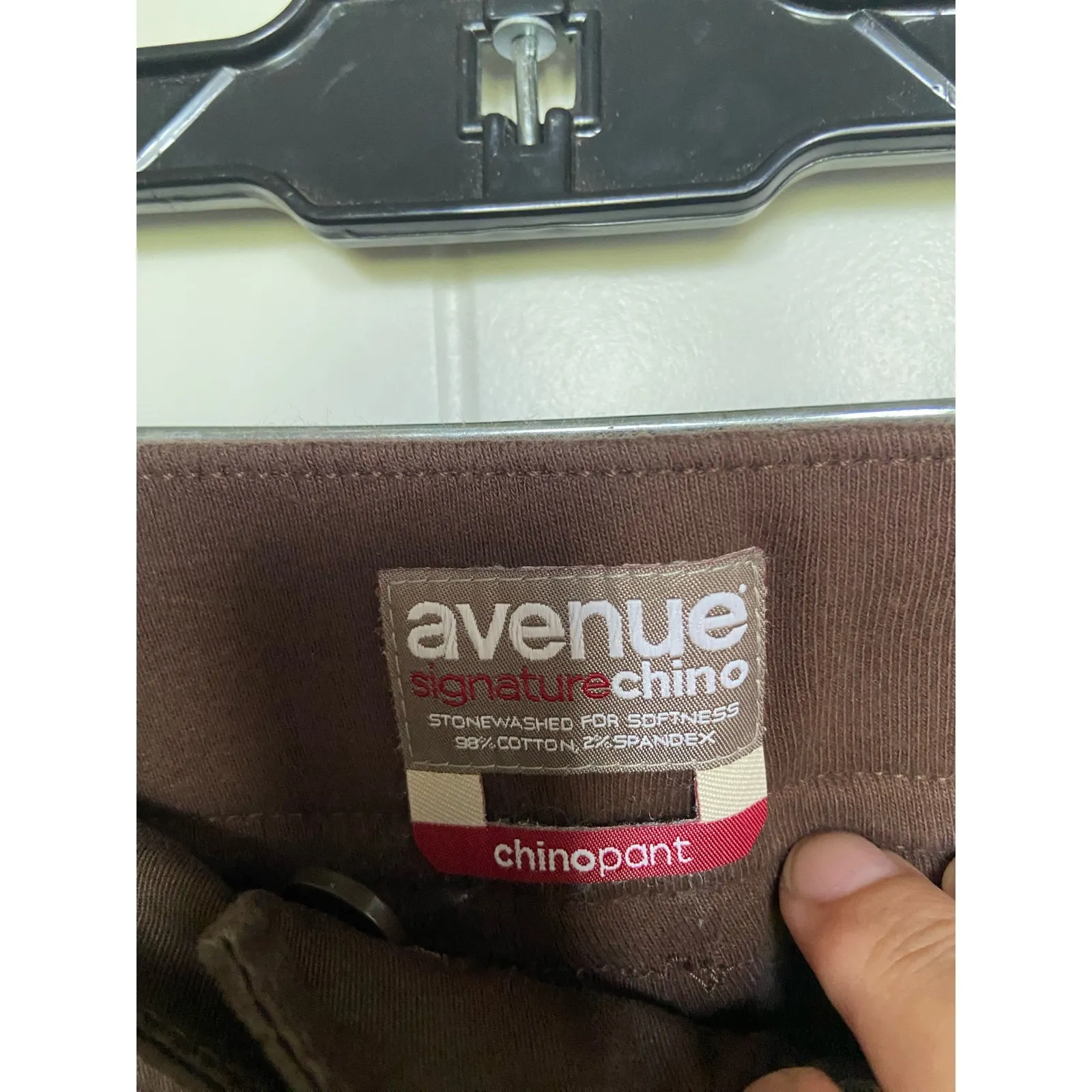 Avenue Womens Pants Size 18‎ Comfort Waist Signature Chino Chinos Brown NEW - Image 6