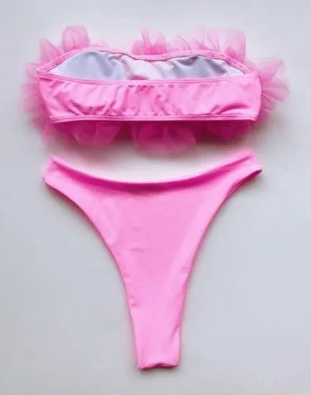 SheIn Pink Bandeau High Cut Bikini - Image 4