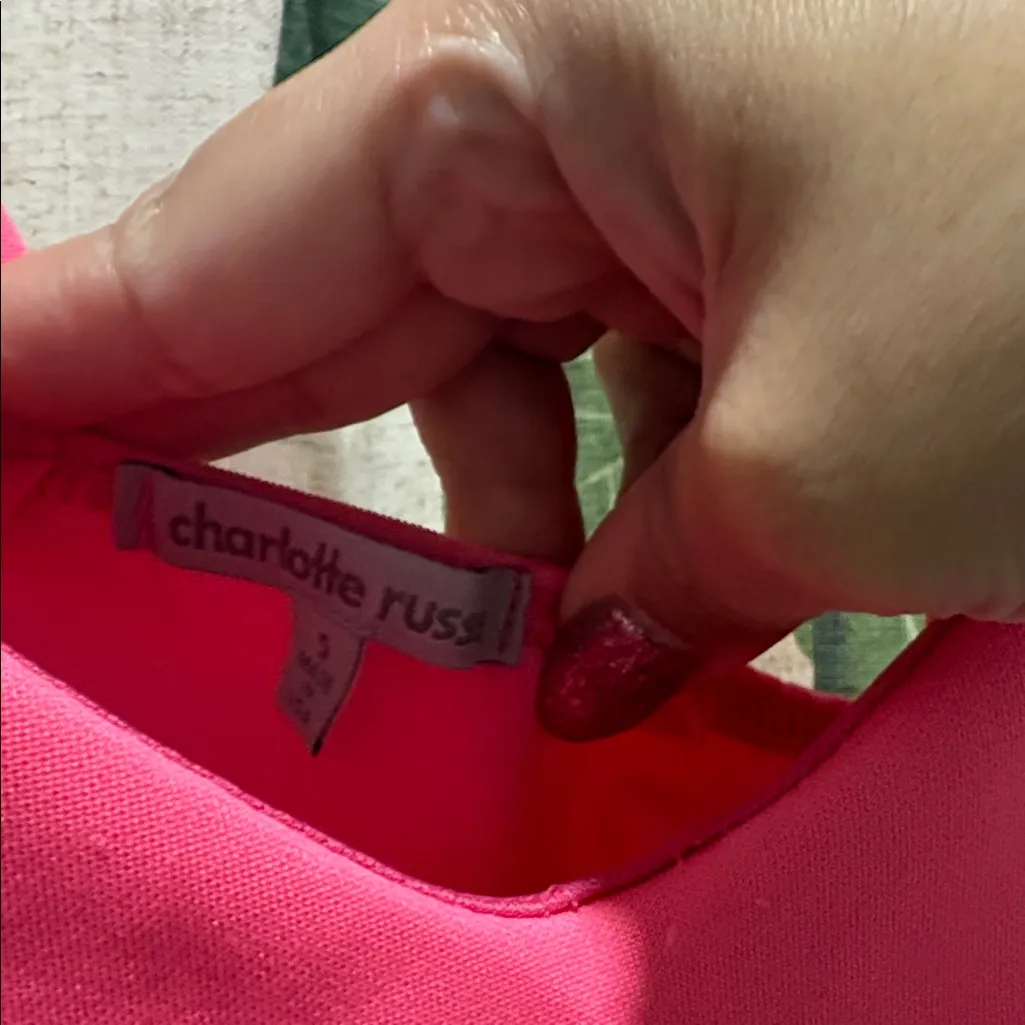 Charlotte Russe Pink Crop Top - Image 2