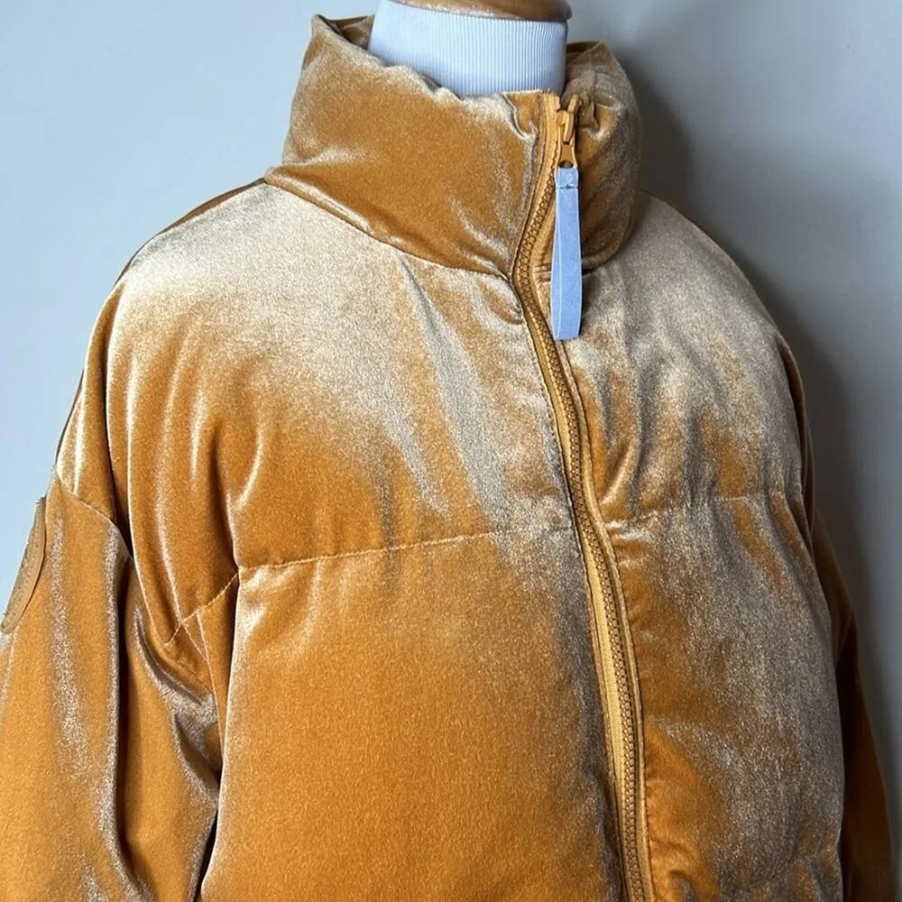 Fabletics Light Honey Wonder Velour Cropped Puffer Jacket - Image 5