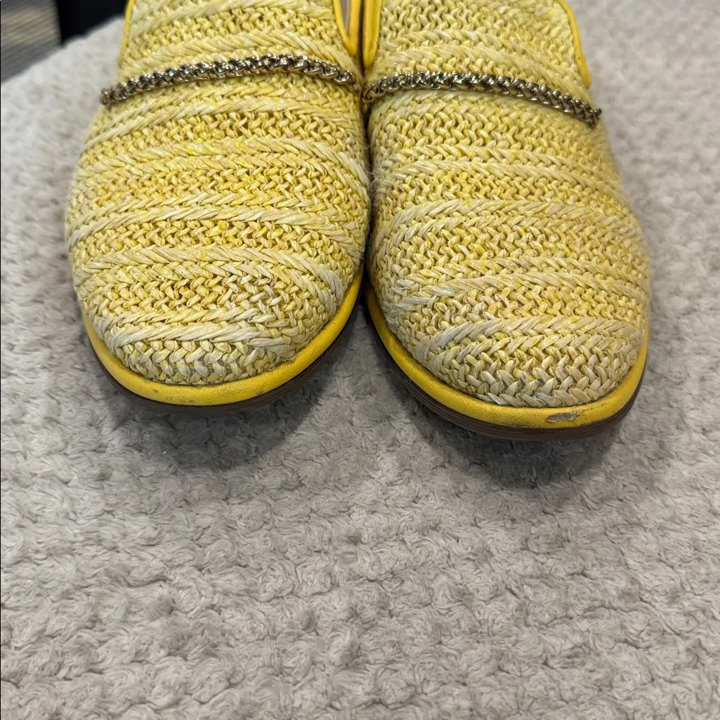 FRANCO SARTO Hanah yellow Raffia Slip On Round Toe Loafers Shoes 8 - Image 11