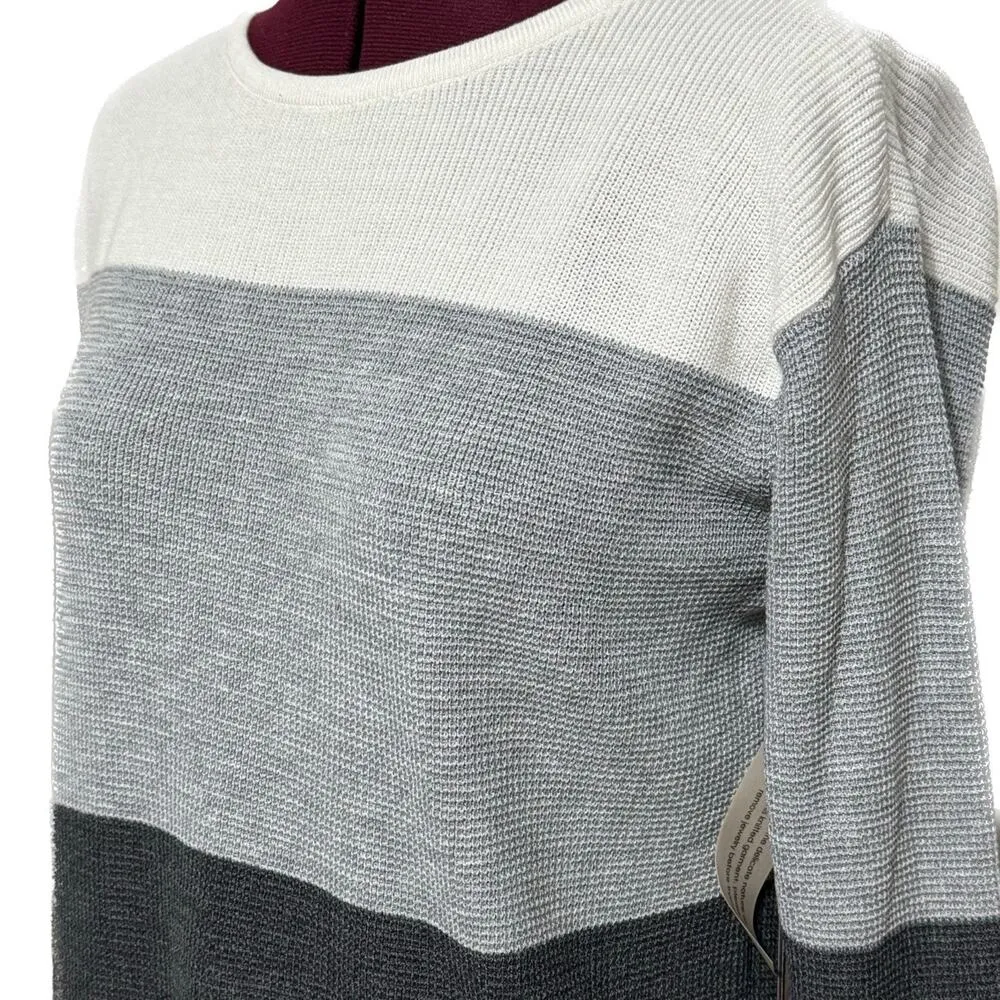 VINCE CAMUTO Slim Injection Color Block Long Sleeve Sweater Tunic Pockets NWT XS - Image 3