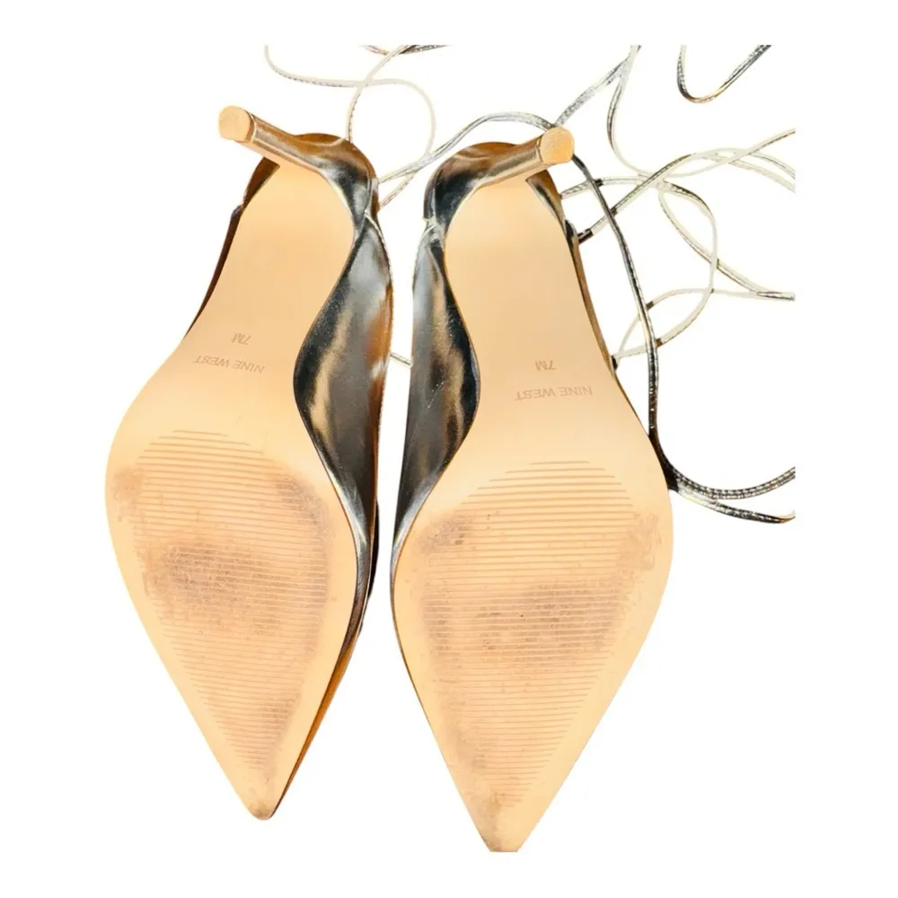 Chic Silver Strappy Heels - Image 4