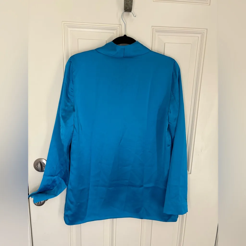 Show Me Your Mumu Felix Blazer in Blue Lux Satin Size Small NWT - Image 5