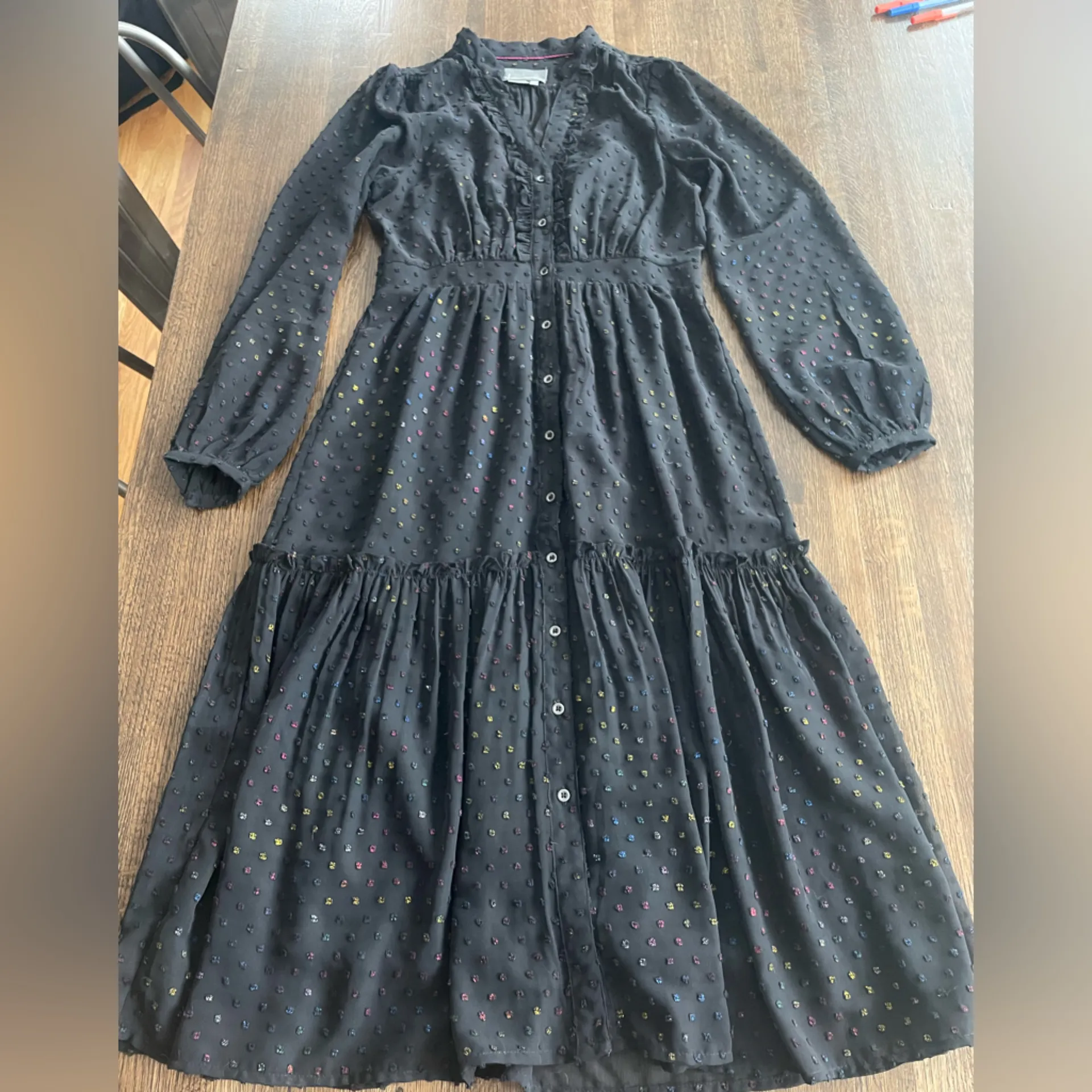 Anthropologie Audrey Clip Dot Shirt Dress - Size 0 - Image 7