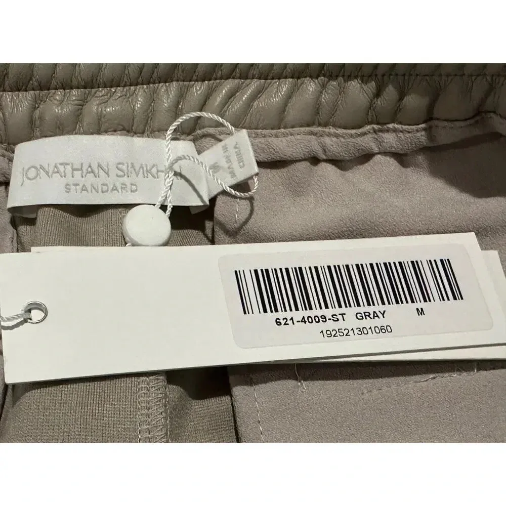 NWT‎ Jonathan Simkhai Violet Vegan Leather Track Pant In Gray | Size M Tan Size M - Image 4