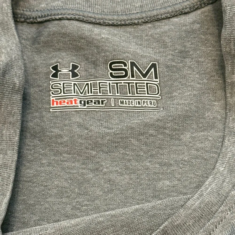 Under Armour women's small (semi-fitted) gray SOFTBALL Heatgear t-shirt - Image 2