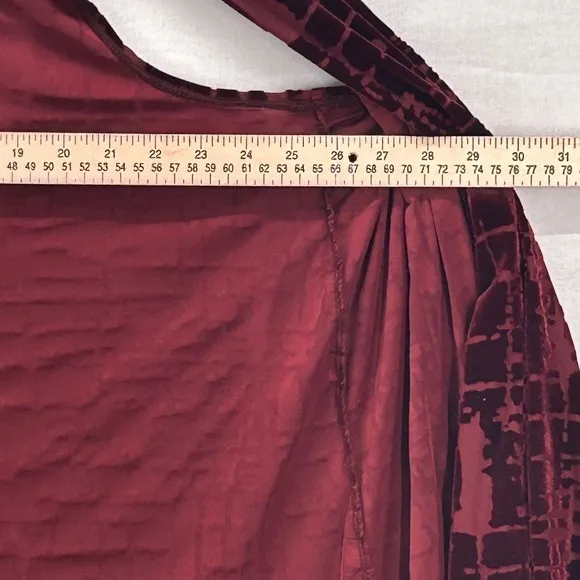 Susan‎ Graver Cardigan 1X Maroon Velvet Burnout - Image 13