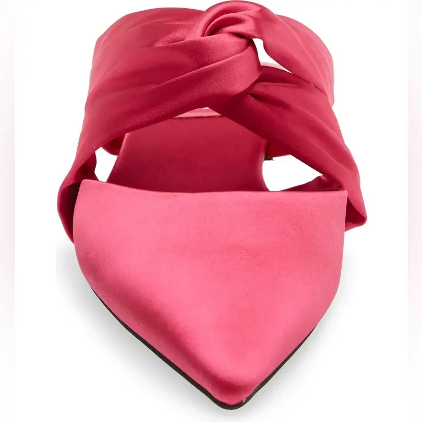 Jeffrey Campbell Tied Down Mule Fuchsia Satin - Image 8