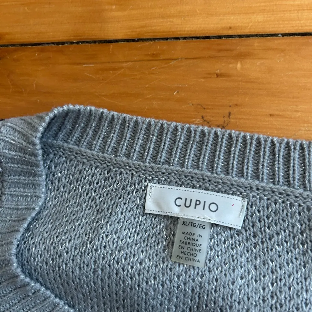 Cupio fair isle gray gem studded  Women's Sweater medium - Image 2