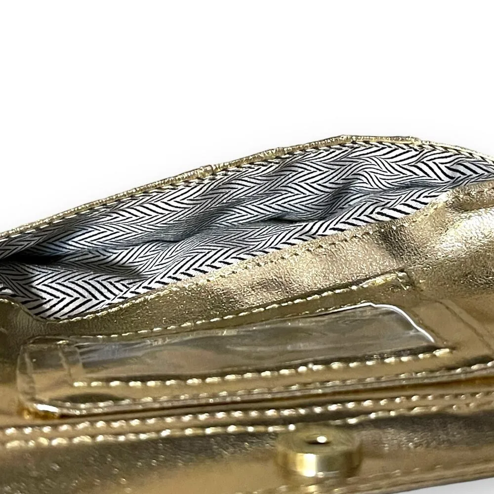 Steve Madden  Double Zip Wristlet Clutch Tan Black Yellow - Image 5