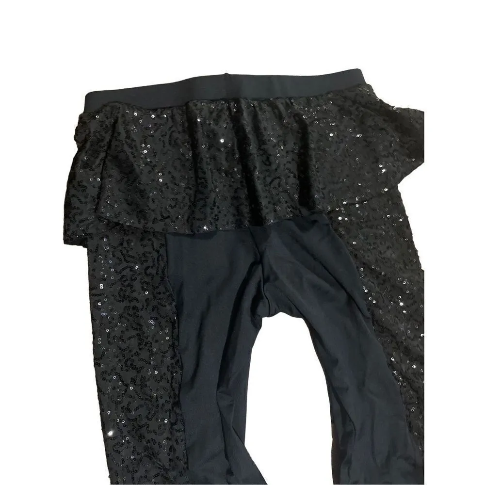Weissman adult women’s dance performance theater sequin pants size med Black - Image 11