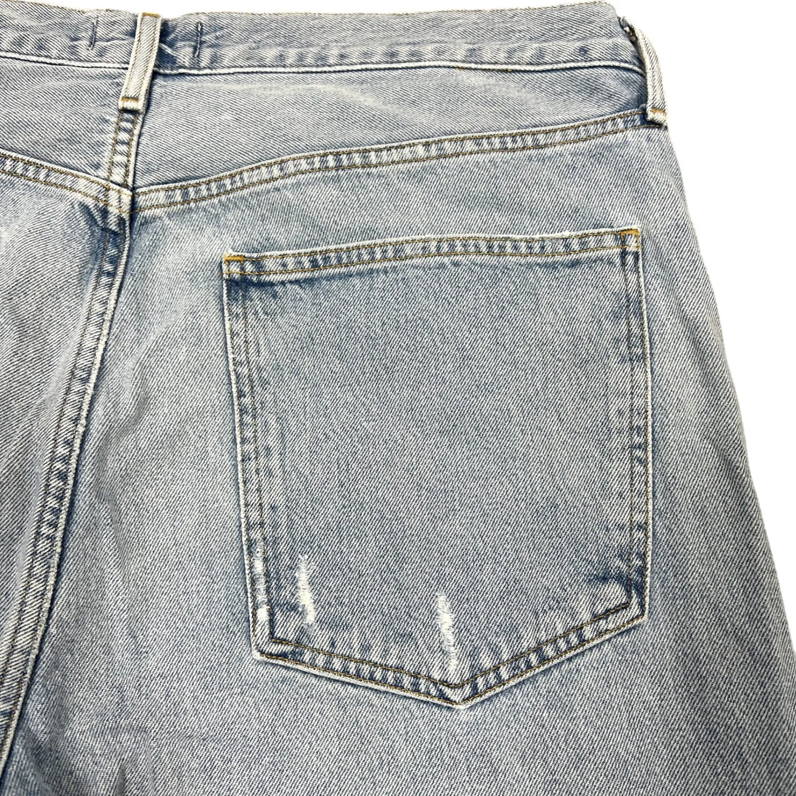 AGOLDE 90s Crop Jeans Plus Sz 33" Light Wash Loose Fit Distressed Denim Grunge - Image 11