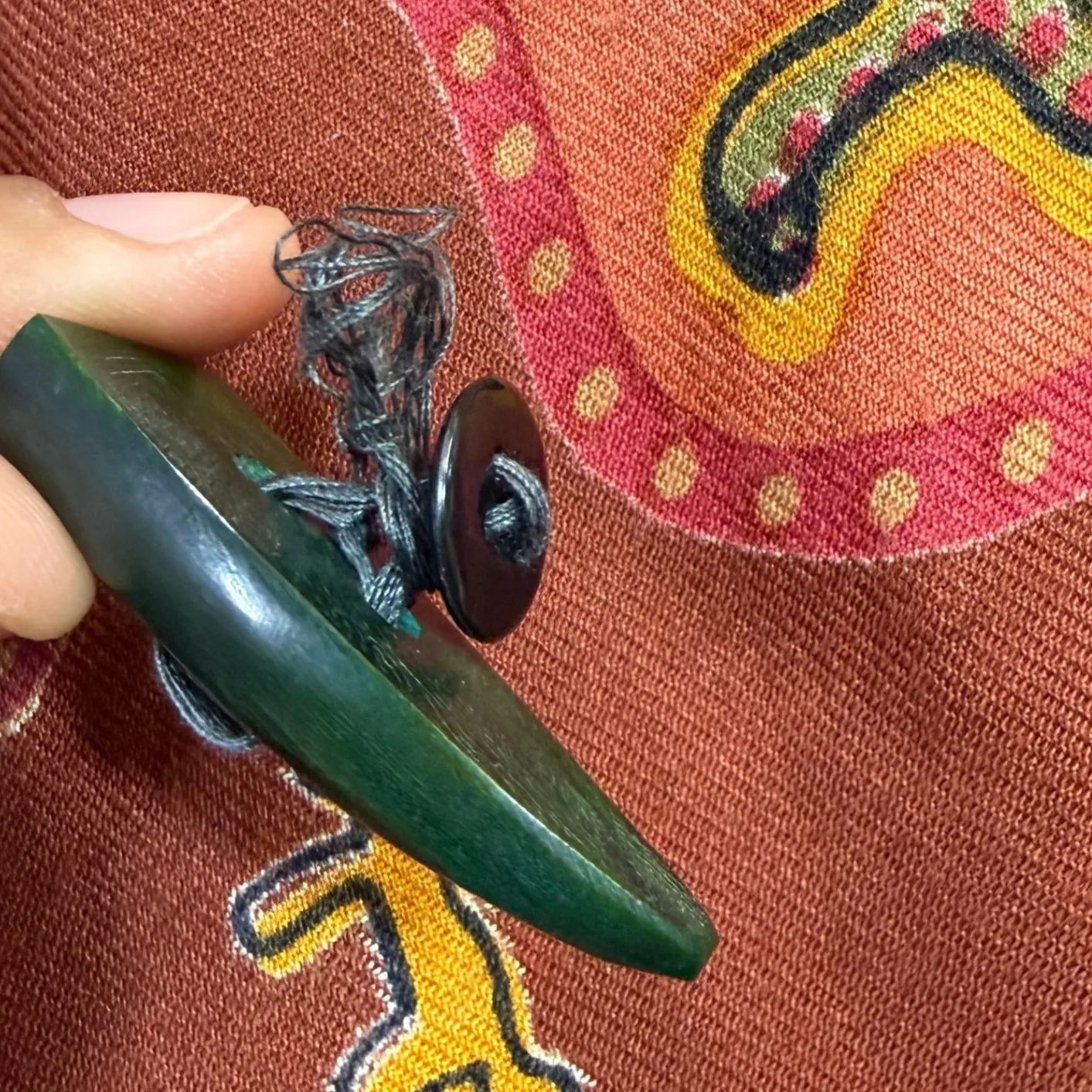 Handmade L Reversible Vest Abstract Earthy Cotton Artisan Folk Unisex Maximalist Black Size L - Image 7