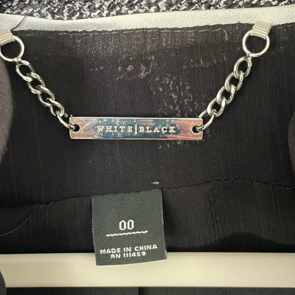 WHBM | Long Tweed Embellished Trophy Blazer Jacket Size 00 - Image 5