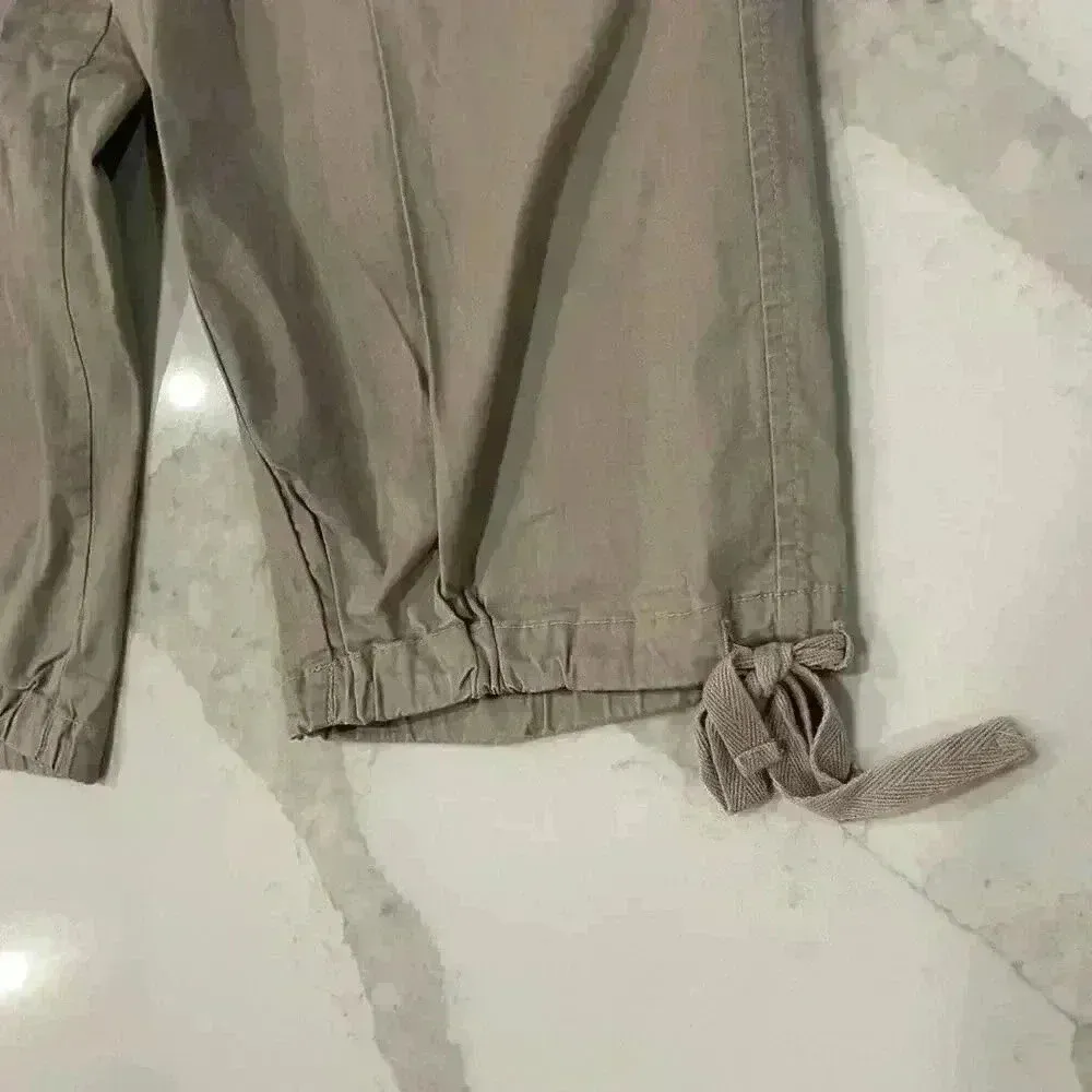 Walt Disney World Capri Pants Khaki Safari Belted Tie Hem Mickey Mouse Womens XL - Image 2