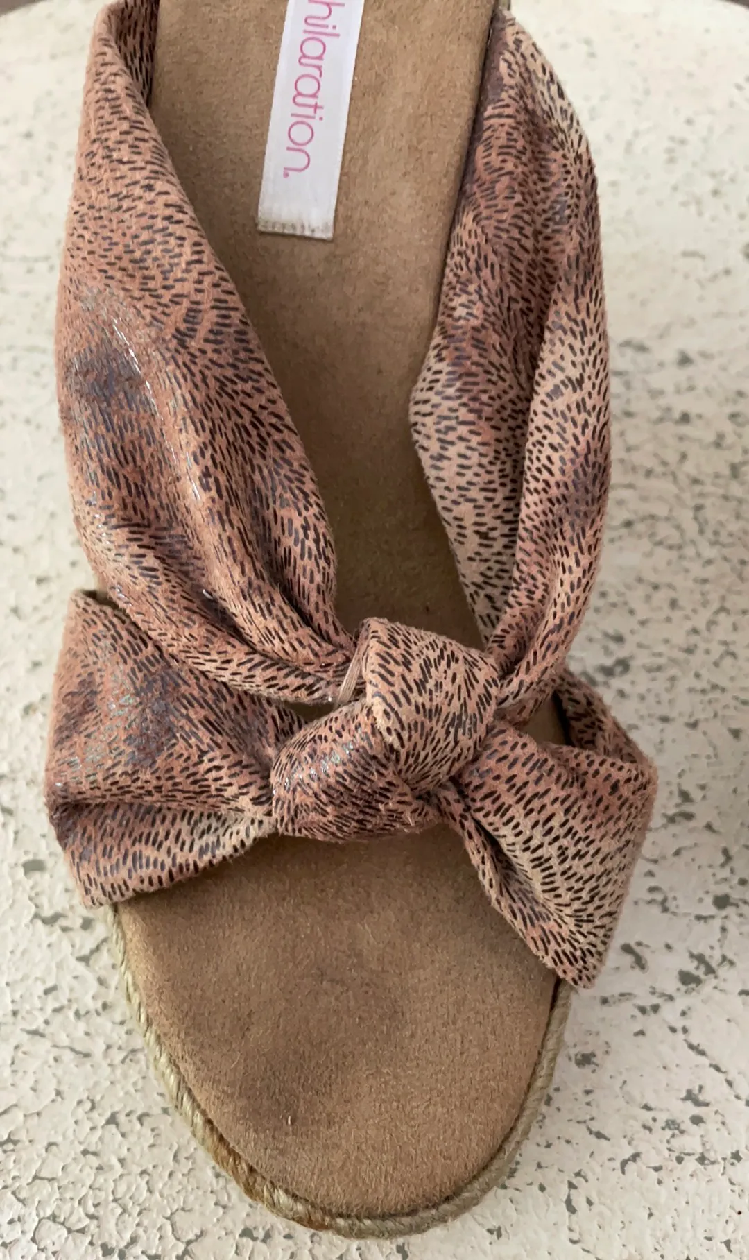 Xhiliration Animal Print Wedge Sandals Tan Cream Size 8.5 - Image 10