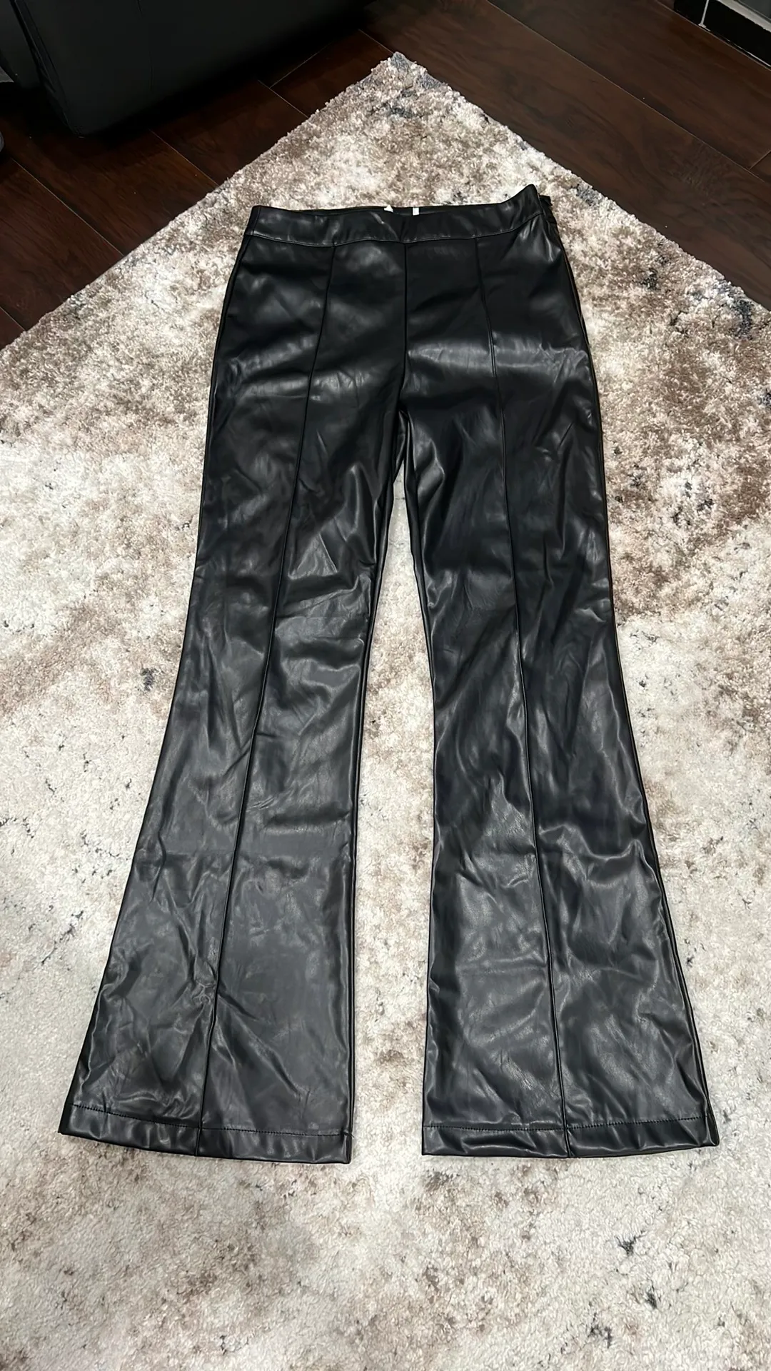 Leather Flare Pants - Image 3