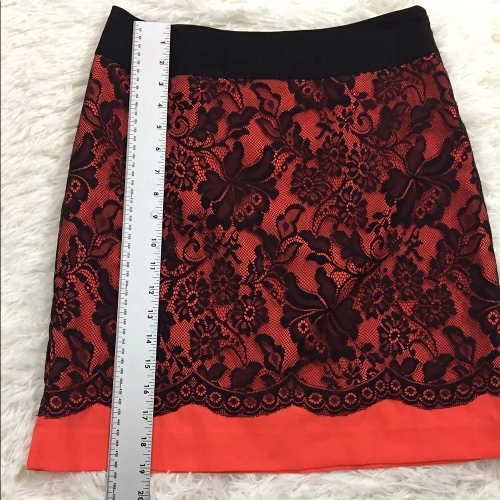 The Limited Orange Black Lace Skirt 2 - Image 2