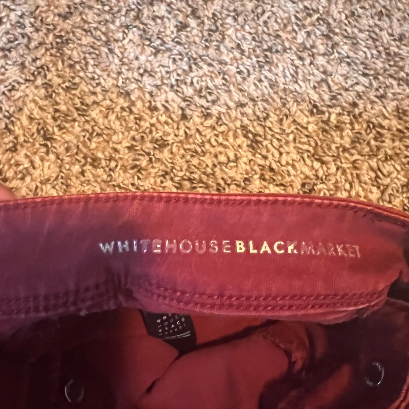 White House Black Market The‎ Skimmer Burgundy Red Cargo Zip Skinny Pants Size 4 - Image 3