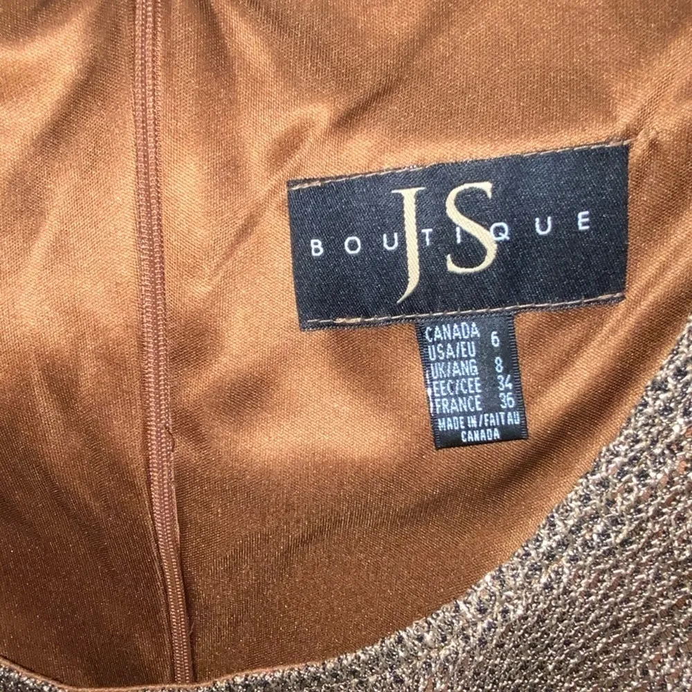 JS Boutique Bronze Metallic Lace Overlay Maxi Special Event Prom Dress 6 - Image 13