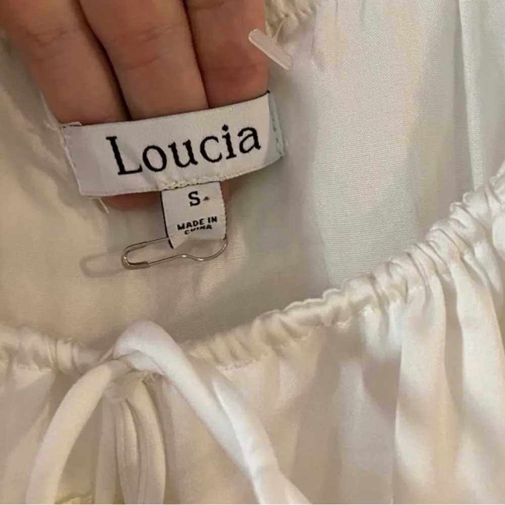 LOUCIA Tiered Lace Babydoll Dress White - Image 10