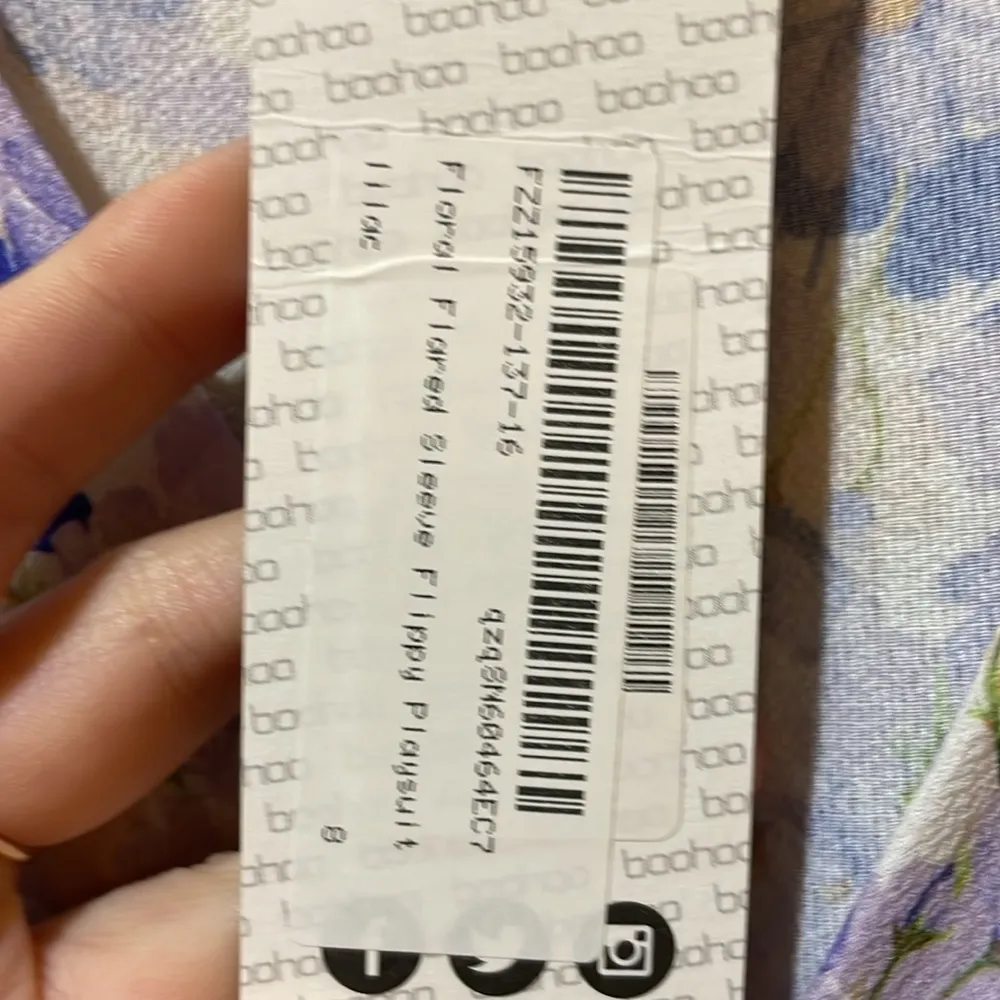 Womens New Boohoo Floral Flare Sleeve Flipping Playsuit Lilac - Image 5